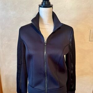 Sugarlips Black Bomber Jacket with Stand-Up Collar and Slim Fit